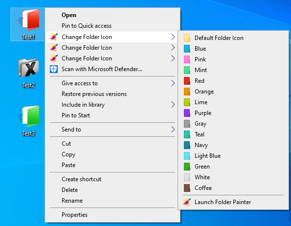 Folder Painter Context Menu