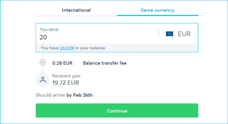 Send amount