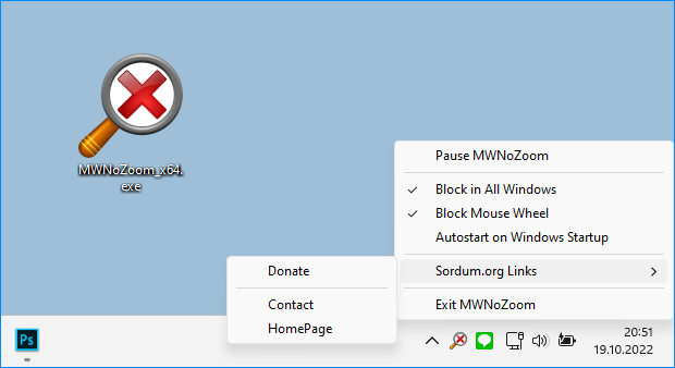 No mouse wheel zoom icon