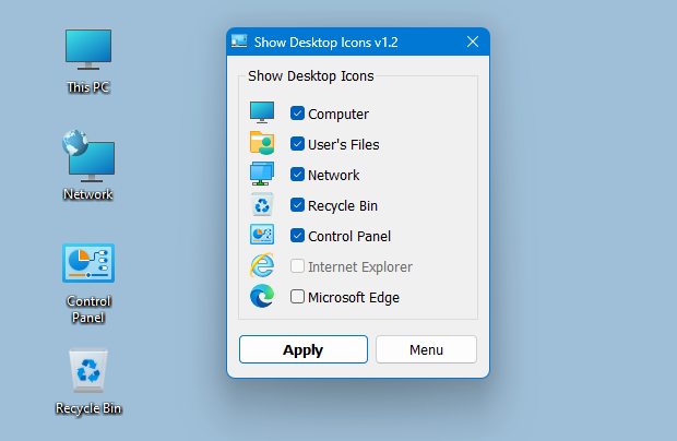 Add internet explorer icon on desktop