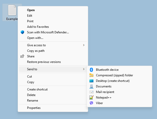 Sendto Menu Editor