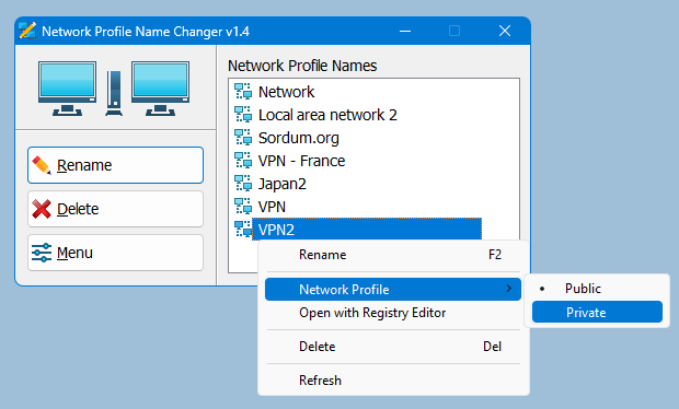 Network Profile Name Changer